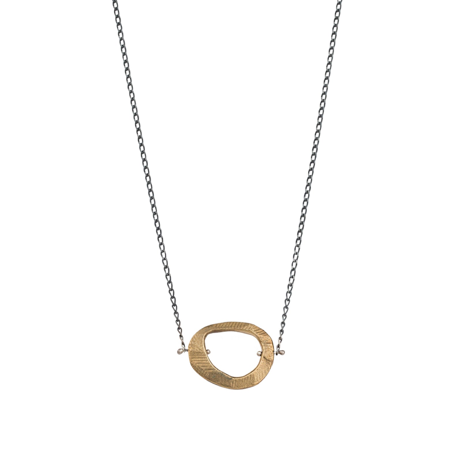 Bronze Skipping Stones Simple Necklace-Chikahisa Studio