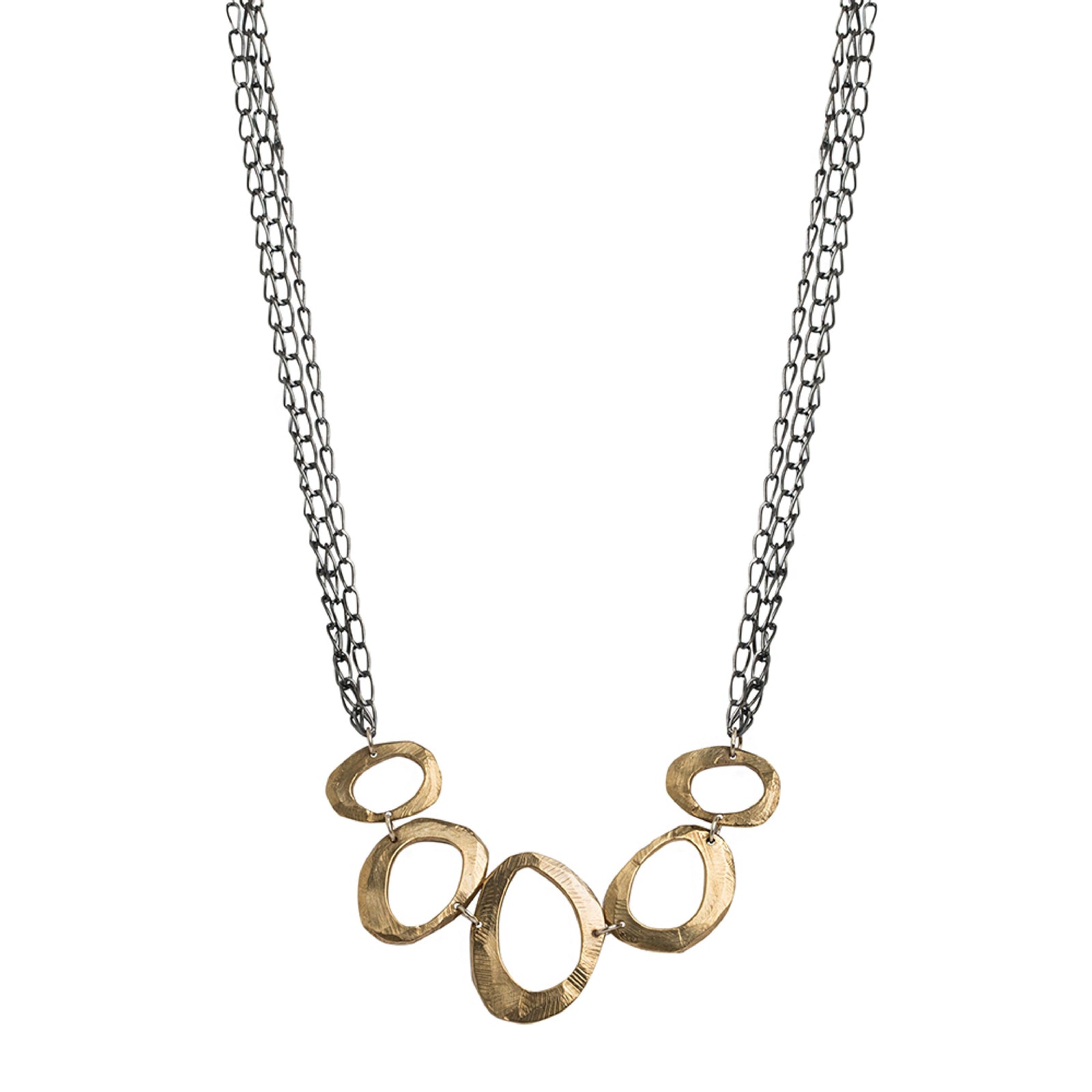 Bronze Mystic Oval Statement Necklace-Chikahisa Studio