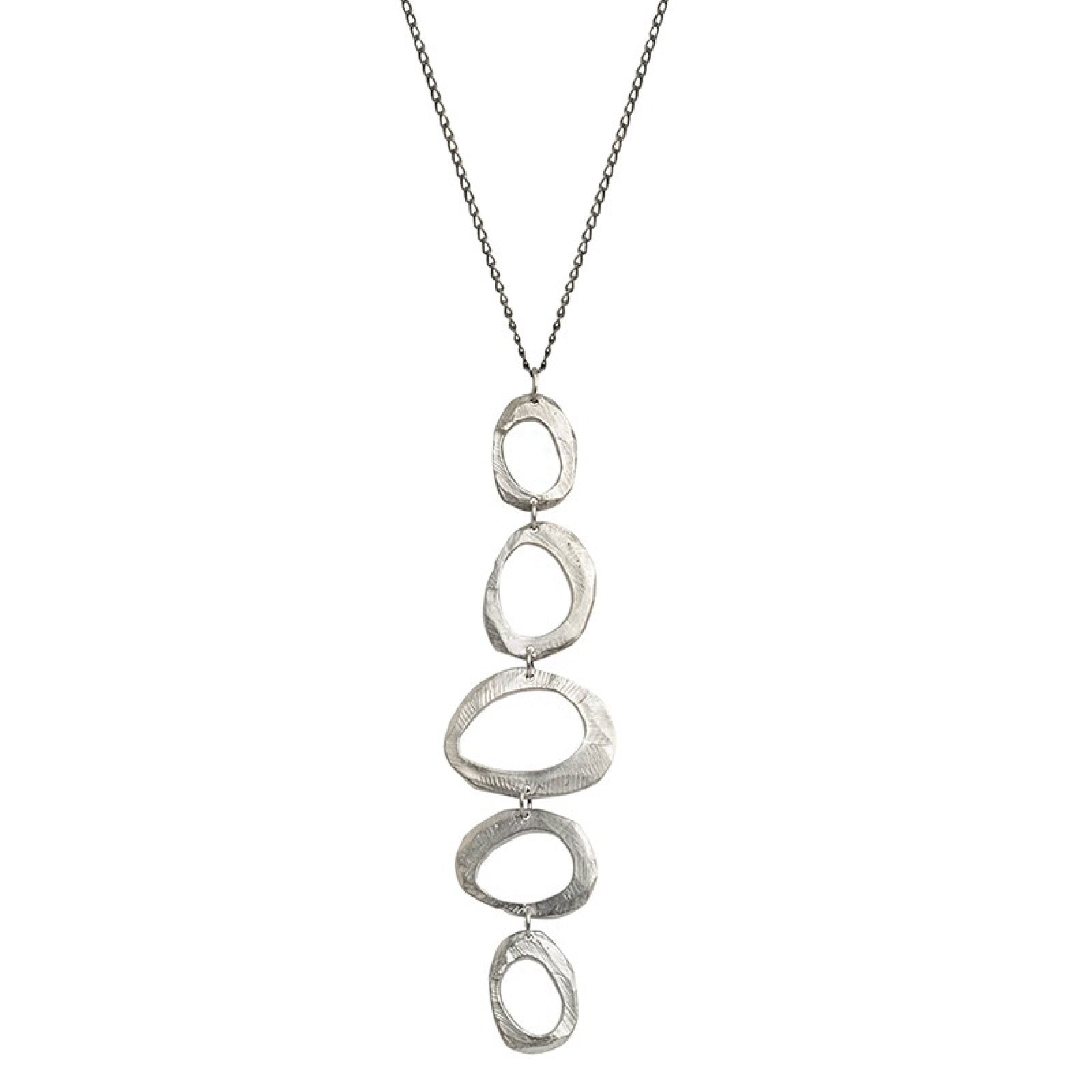 Silver Mystic 5 Oval Necklace-Chikahisa Studio