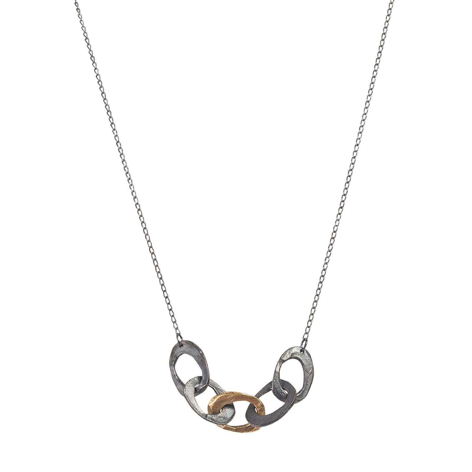 Mixed Metal Small Chain Necklace-Chikahisa Studio