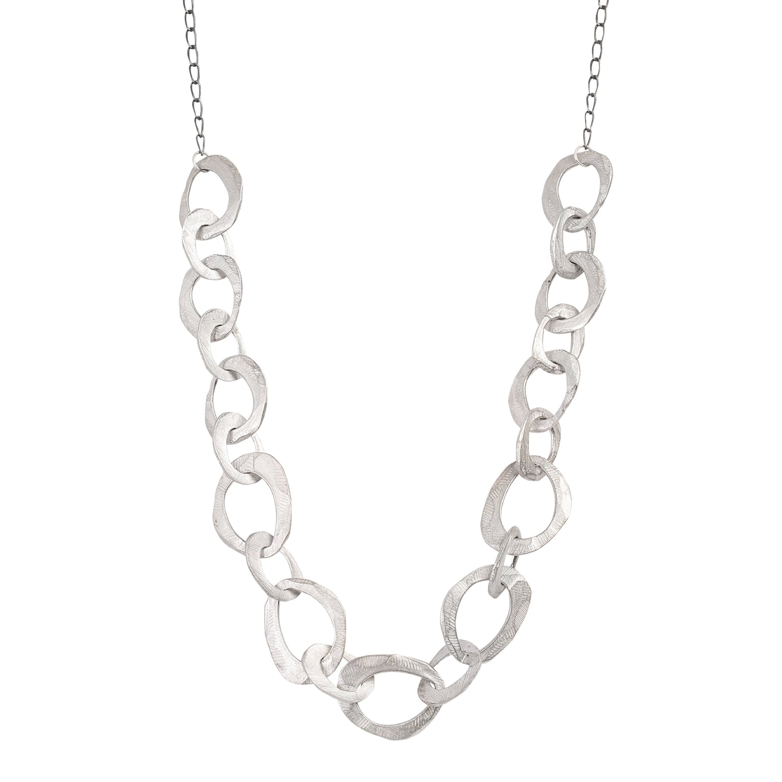 Sterling Silver Chain Statement Necklace-Chikahisa Studio