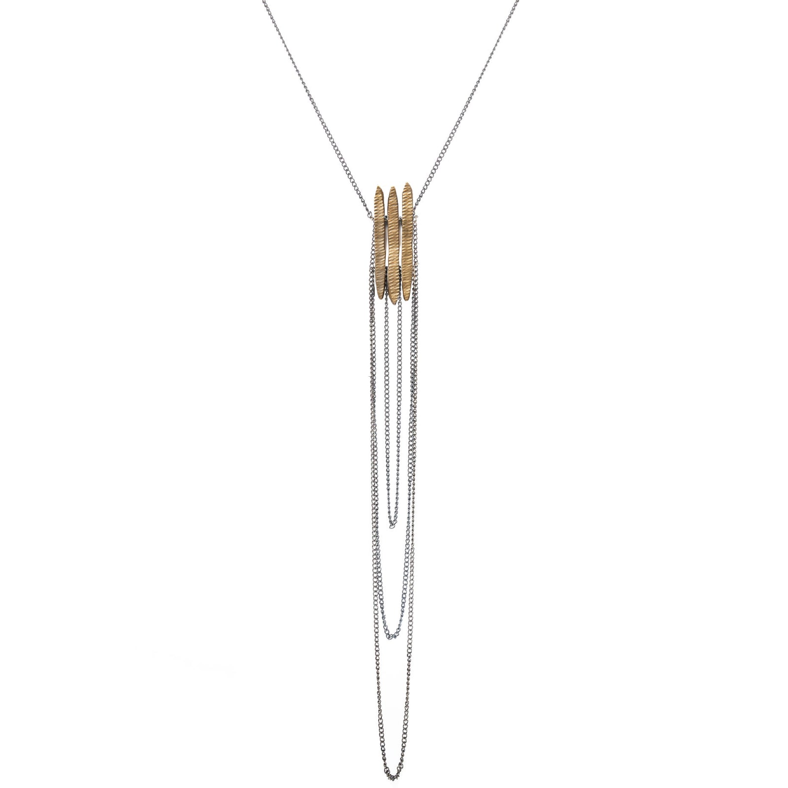 Bronze Stonehenge Trio with Chain Necklace-Chikahisa Studio